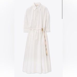 TORY BURCH Poplin Shirtdress with embroidered waist belt
